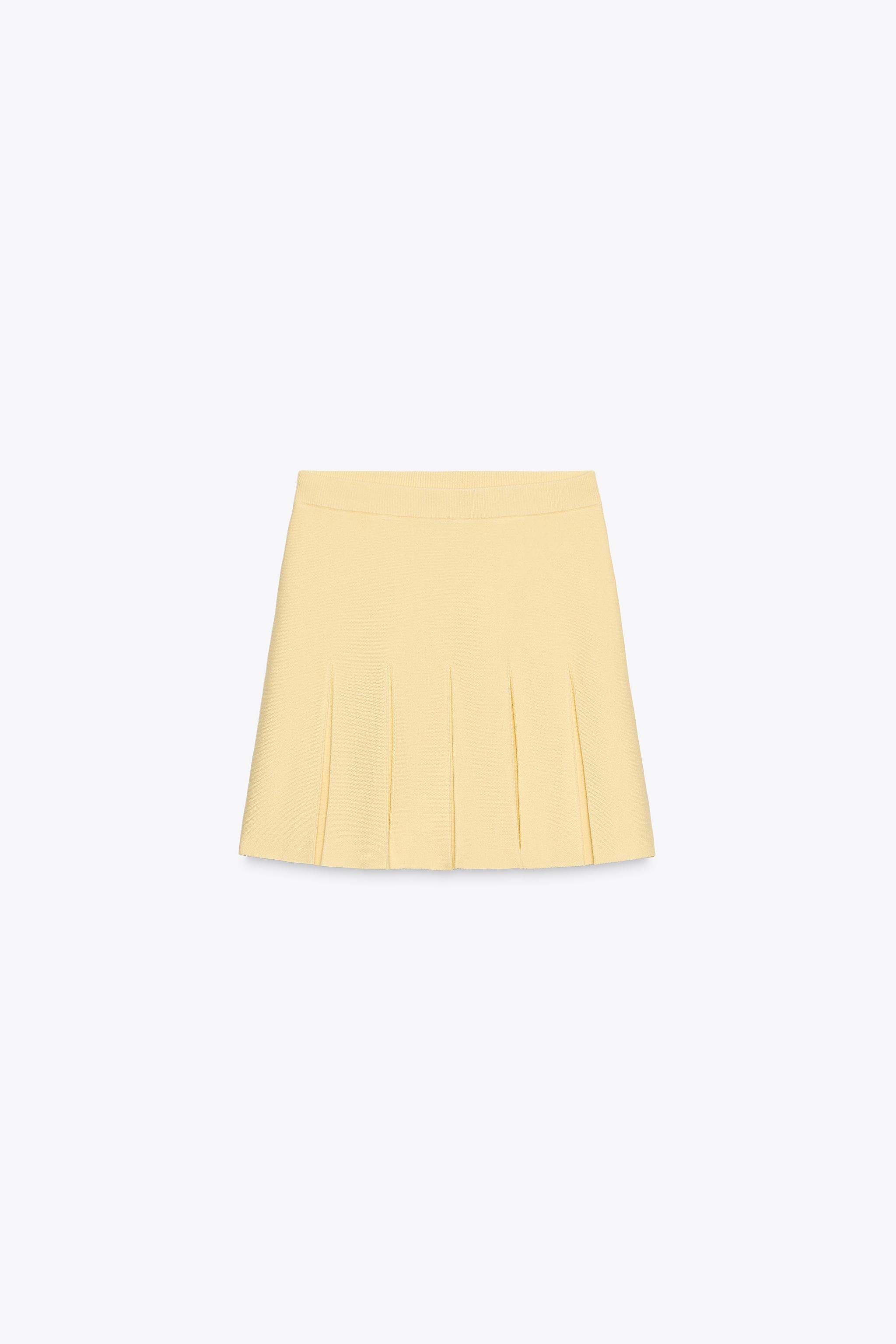 BOX PLEAT KNIT MINI SKIRT | Zara US