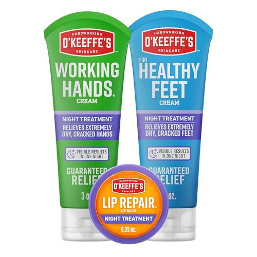 O'Keeffe's Night Treatment Combo Pack Including Working Hands Night Treatment Hand Cream, Healthy Feet Night Treatment Foot Cream and Lip Repair Night Treatment Lip Balm; Gift Idea | Amazon (US)