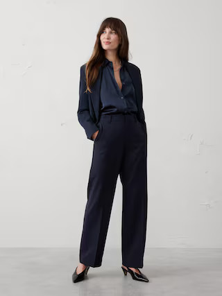 STRAIGHT HIGH-RISE SCULPTED TROUSER | Banana Republic Factory