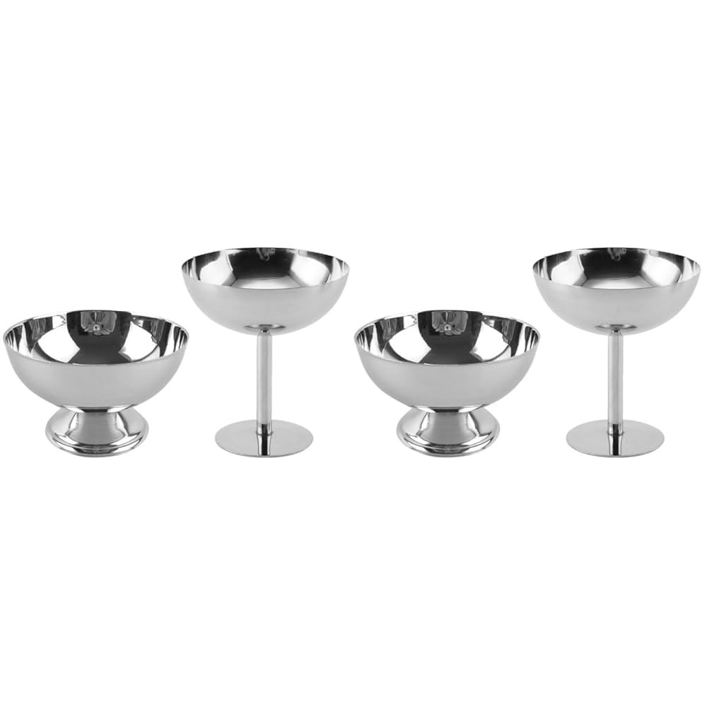 Garneck 4 Pcs Stainless Steel Ice Cream Cup Versatile Dessert Cups for Home Use Ideal for Appetiz... | Amazon (US)