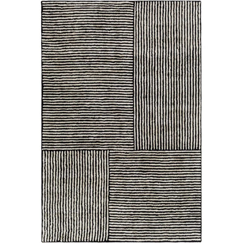 Balos Handmade Viscose Black/Ivory Rug | Wayfair North America