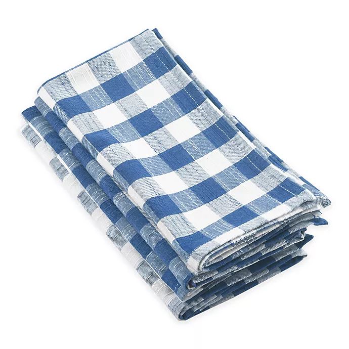 Saro Lifestyle Gingham Napkins in French Blue (Set of 4) | Bed Bath & Beyond