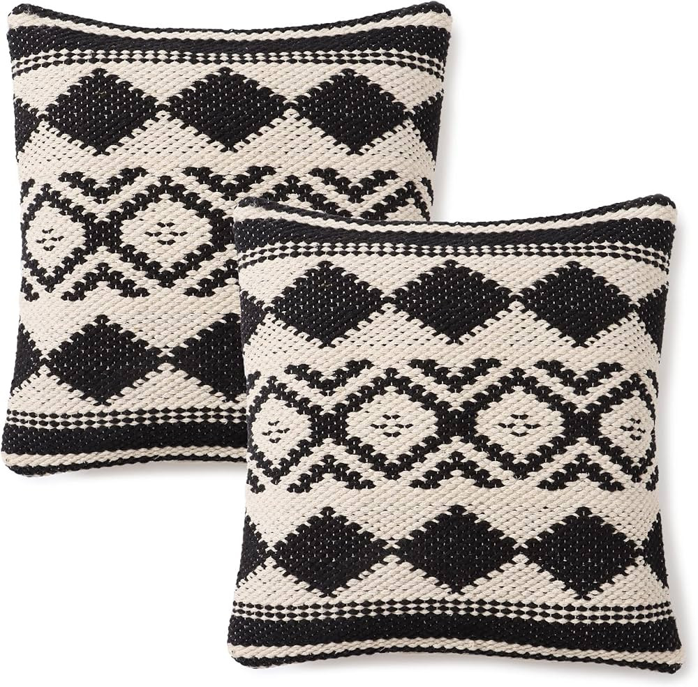 REDEARTH Handmade Boho Throw Pillow Covers - Bohemian Chic Farmhouse Style - Accent Woven Indoor ... | Amazon (US)