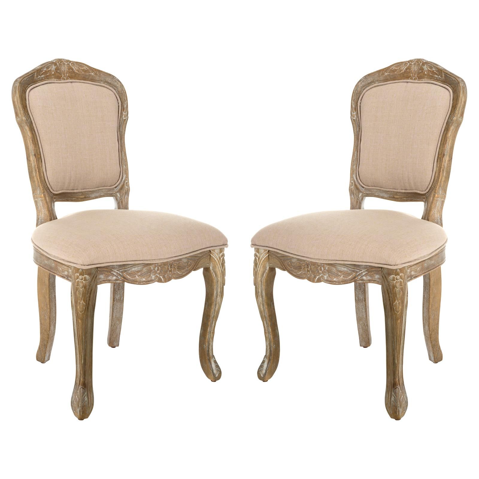 Safavieh Burgess French Upholstered Dining Side Chair | Hayneedle