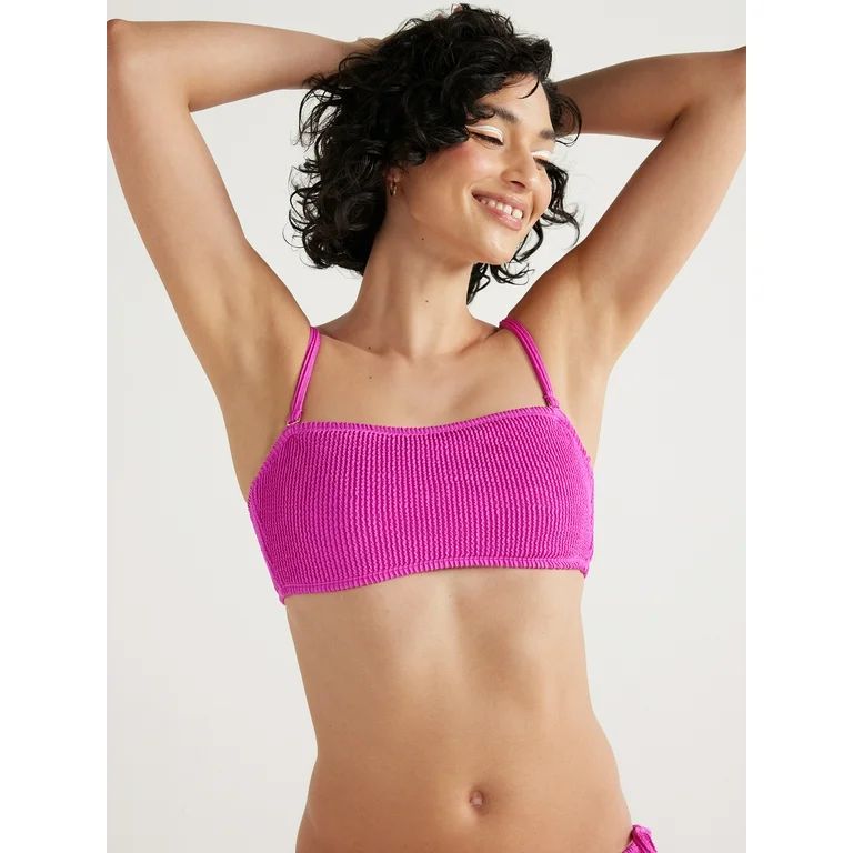 No Boundaries Juniors’ Crinkle Bandeau Bikini Top, Sizes S-XXL | Walmart (US)