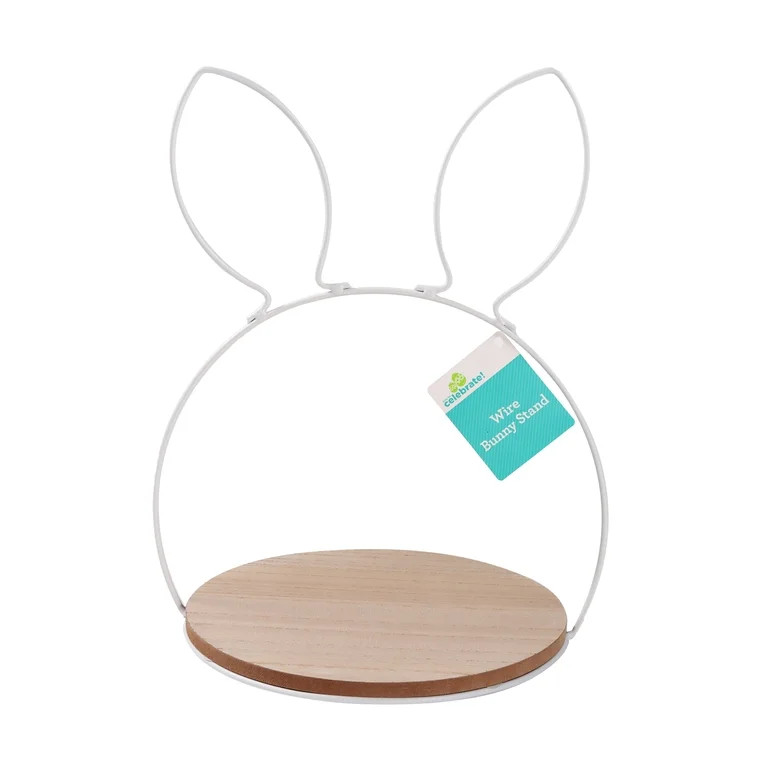 Wire Bunny Stand Tabletop Decoration, White, 12", Easter by Way To Celebrate | Walmart (US)
