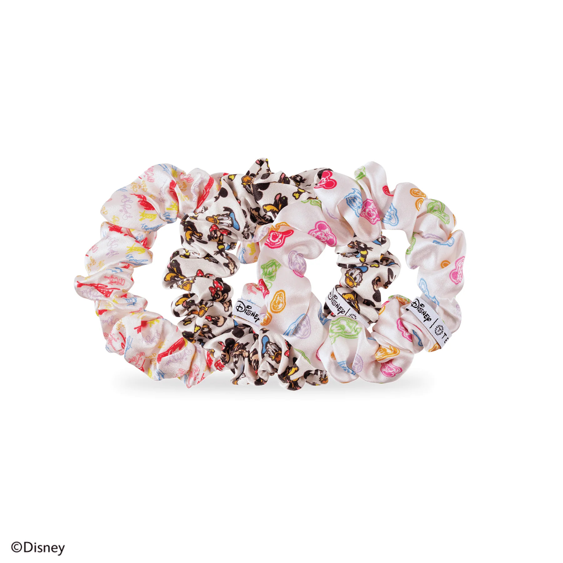 Mickey and Friends Large Silk Scrunchies | TELETIES