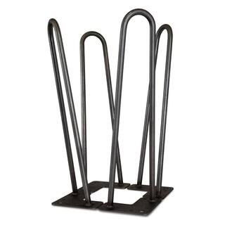 1/2 in. Dia 16 in. Mid-Century Modern Satin Black Hairpin Table Legs, (4-Pack) | The Home Depot