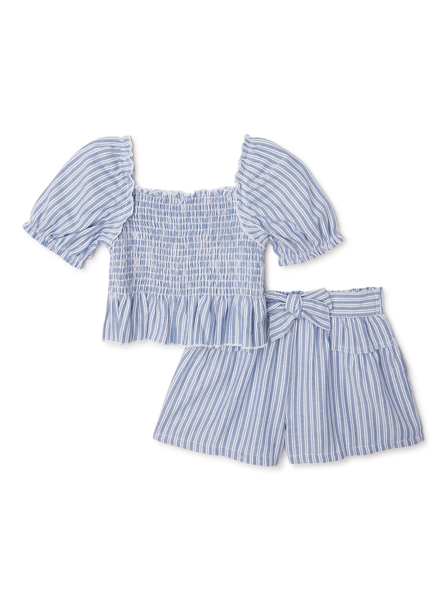 Wonder Nation Baby and Toddler Girls’ Shorts Set, 2-Piece, Sizes 0/3M-5T - Walmart.com | Walmart (US)