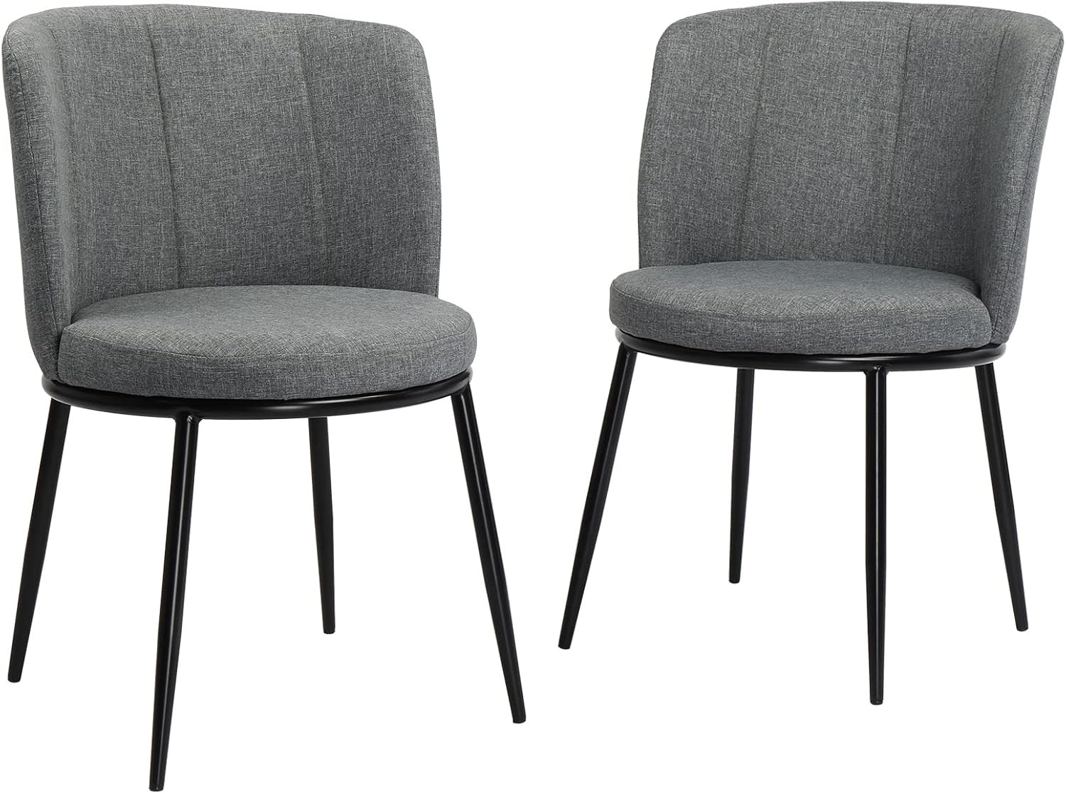 VINGLI Grey Dining Chairs Set of 2,Mid Century Modern Kitchen&Dining Room Chairs,Upholstered Fabr... | Amazon (US)