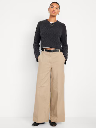 Extra High-Waisted Super Wide-Leg Chino Pants | Old Navy (US)