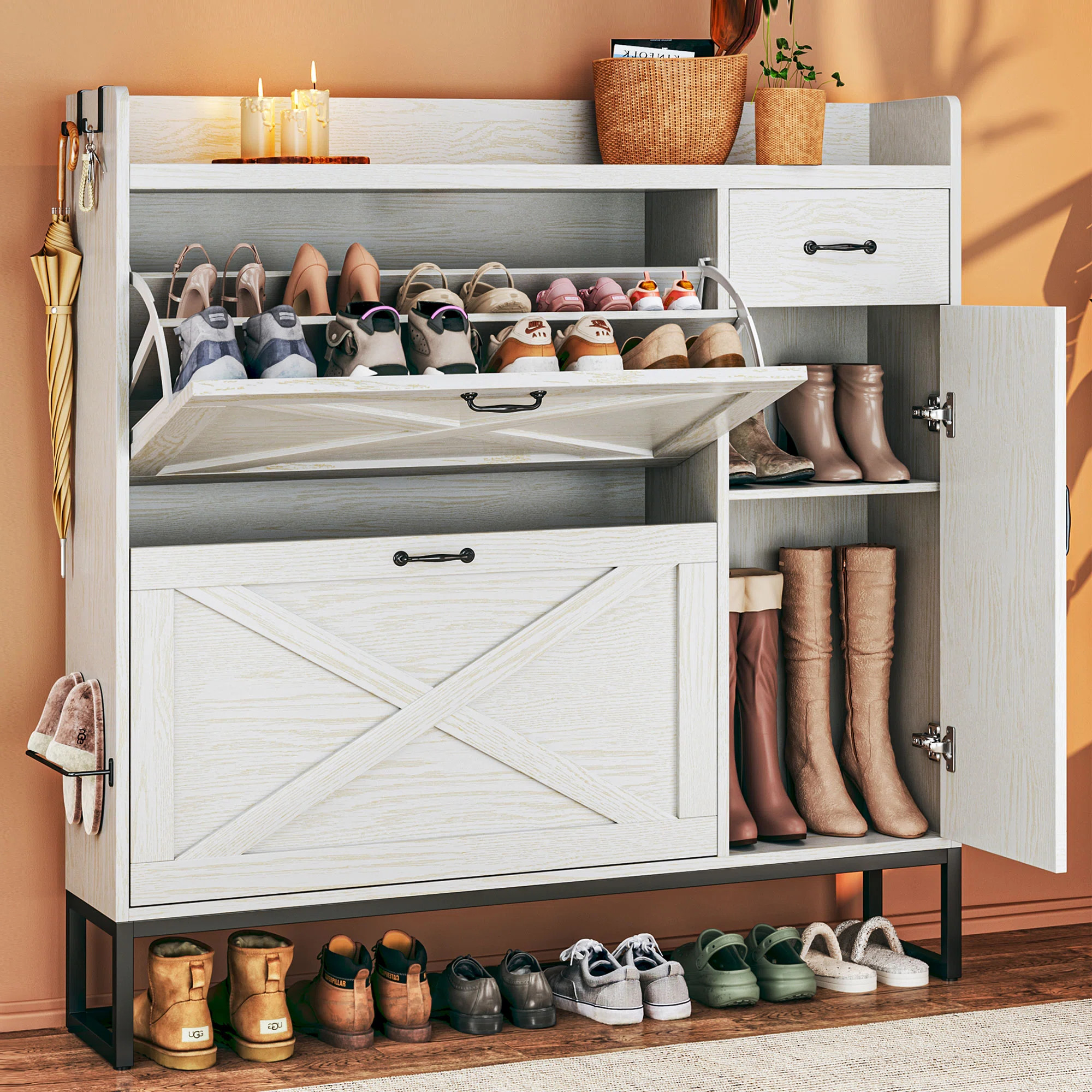 Hokku Designs 20 Pair Shoe Storage Cabinet & Reviews | Wayfair | Wayfair North America