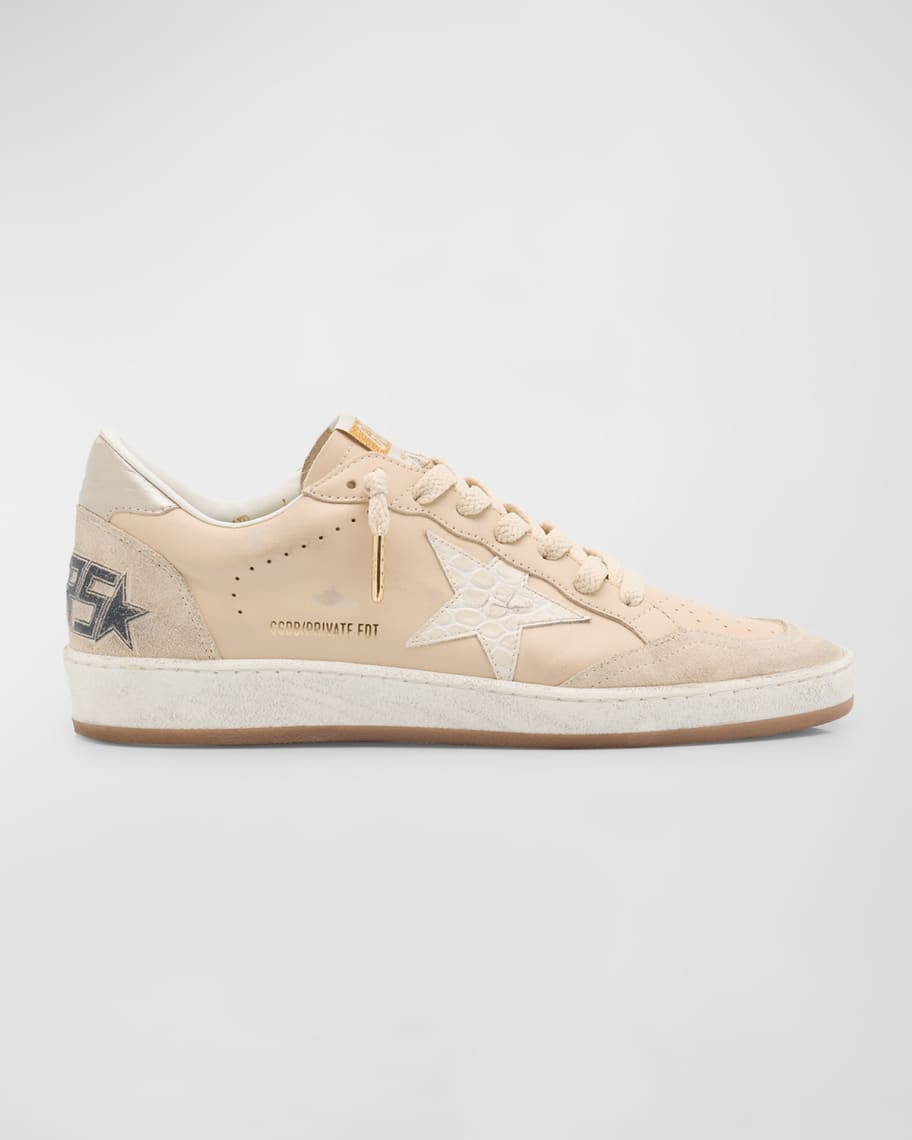 Golden Goose Ballstar Croco Leather Low-Top Sneakers | Neiman Marcus
