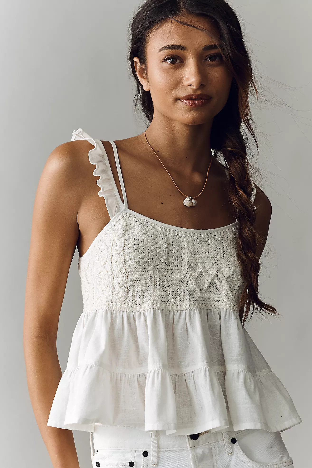 Pilcro Cotton Twofer Crop Swing Tank | Anthropologie (US)