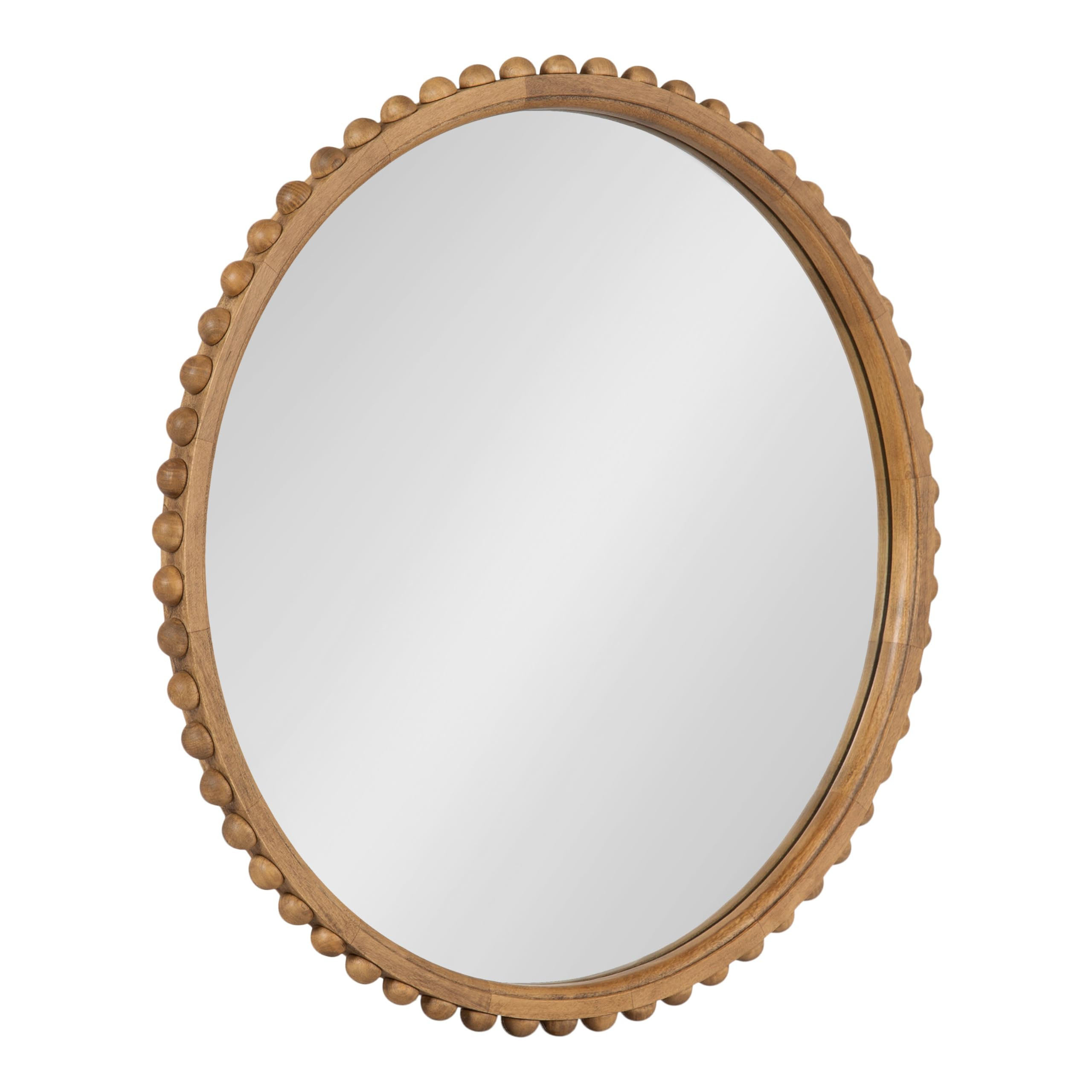 Kate and Laurel Beadbrook Modern Round Beaded Wall Mirror, 24 Inch Diameter, Natural Rustic, Tran... | Amazon (US)