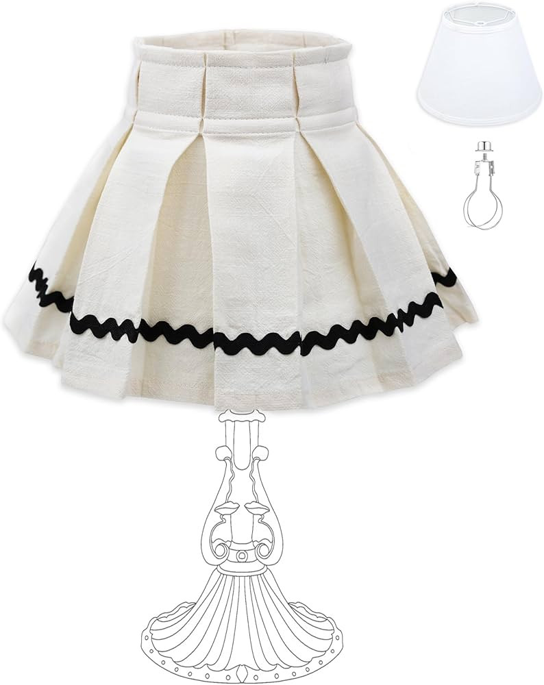 Fabric Lampshade Cover Box Pleated, Handmade Dust-Proof Light Skirt for Table Desk and Floor Lamp... | Amazon (US)