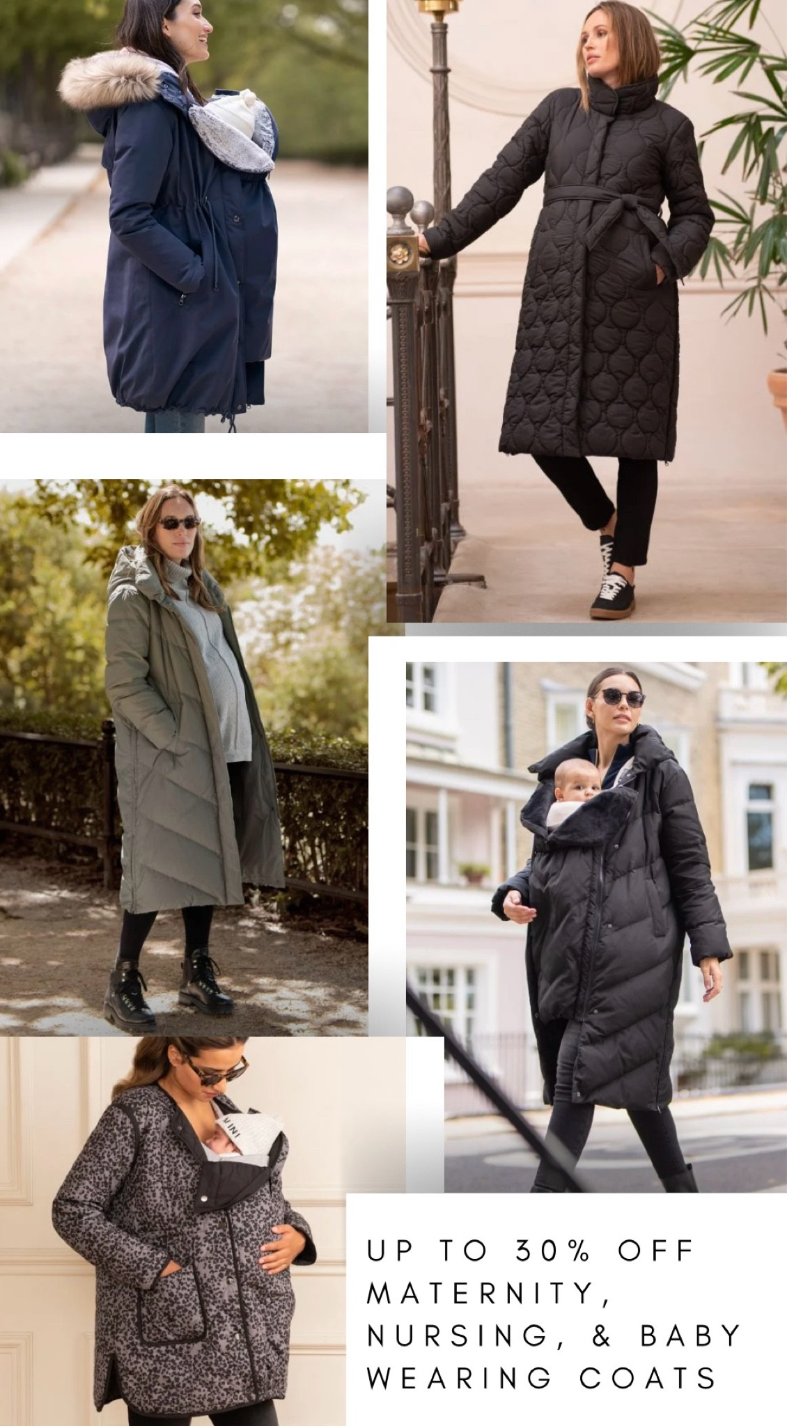 30% off maternity coats that also convert to nursing and baby wearing coats!! 

#LTKBump #LTKSaleAlert #LTKBaby