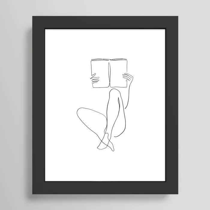 Reading Naked n.2 Framed Art Print | Society6