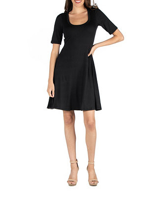 Women's A-Line Dress with Elbow Length Sleeves | Macy's