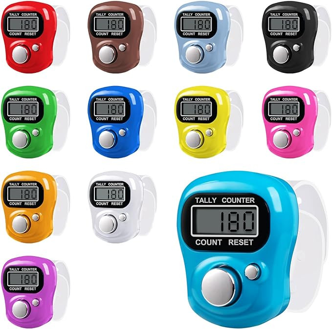 Amble 12 Pack Electronic Finger Counter, 5 Digit LCD Electronic Digital Display, Hand Tally Click... | Amazon (US)