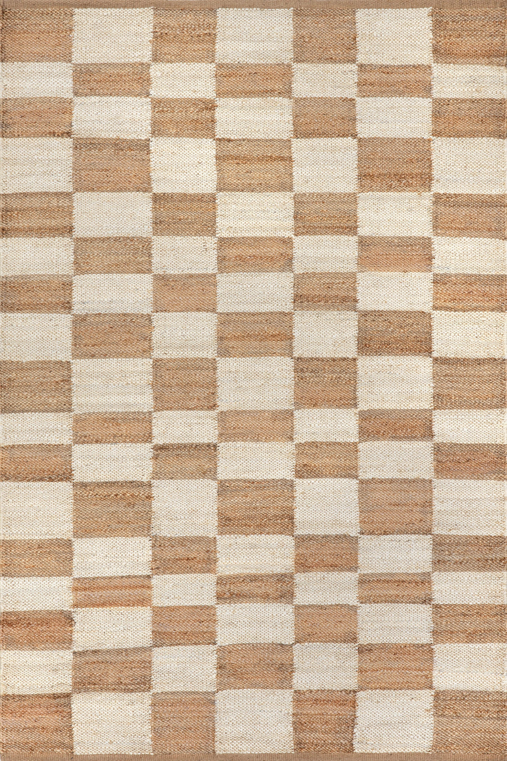 Natural Maryanne Checkered Jute 5' x 8' rug | Rugs USA