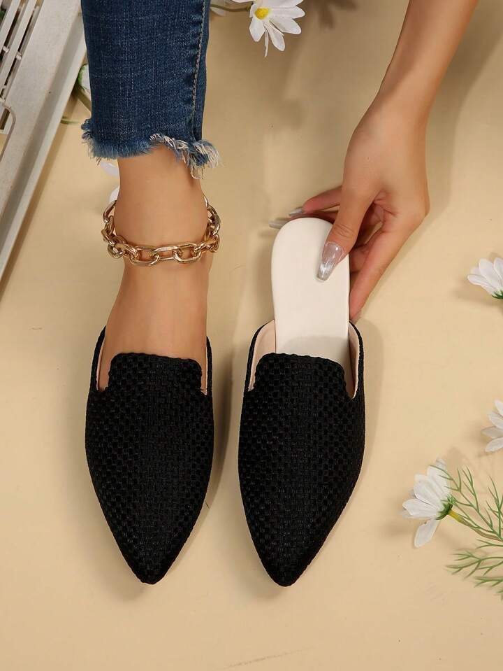 Women's Spring/fall Fashionable Casual & Comfortable Slip-on Flat Mules Loafers | SHEIN