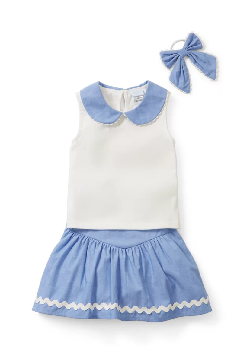 Toddler Girls Skort Top and Bow Hair Tie Set | Belk
