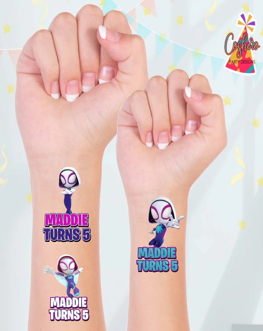Spider Gwen Tattoos Ghost Spider Temporary Tattoos Spider - Etsy | Etsy (US)