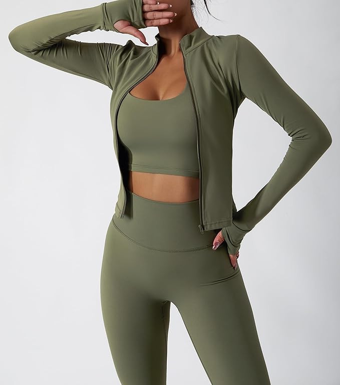 Yknktstc Womens Two Piece Tracksuit Set Long Sleeve Zipper Jacket with Athletic High Waist Leggin... | Amazon (US)