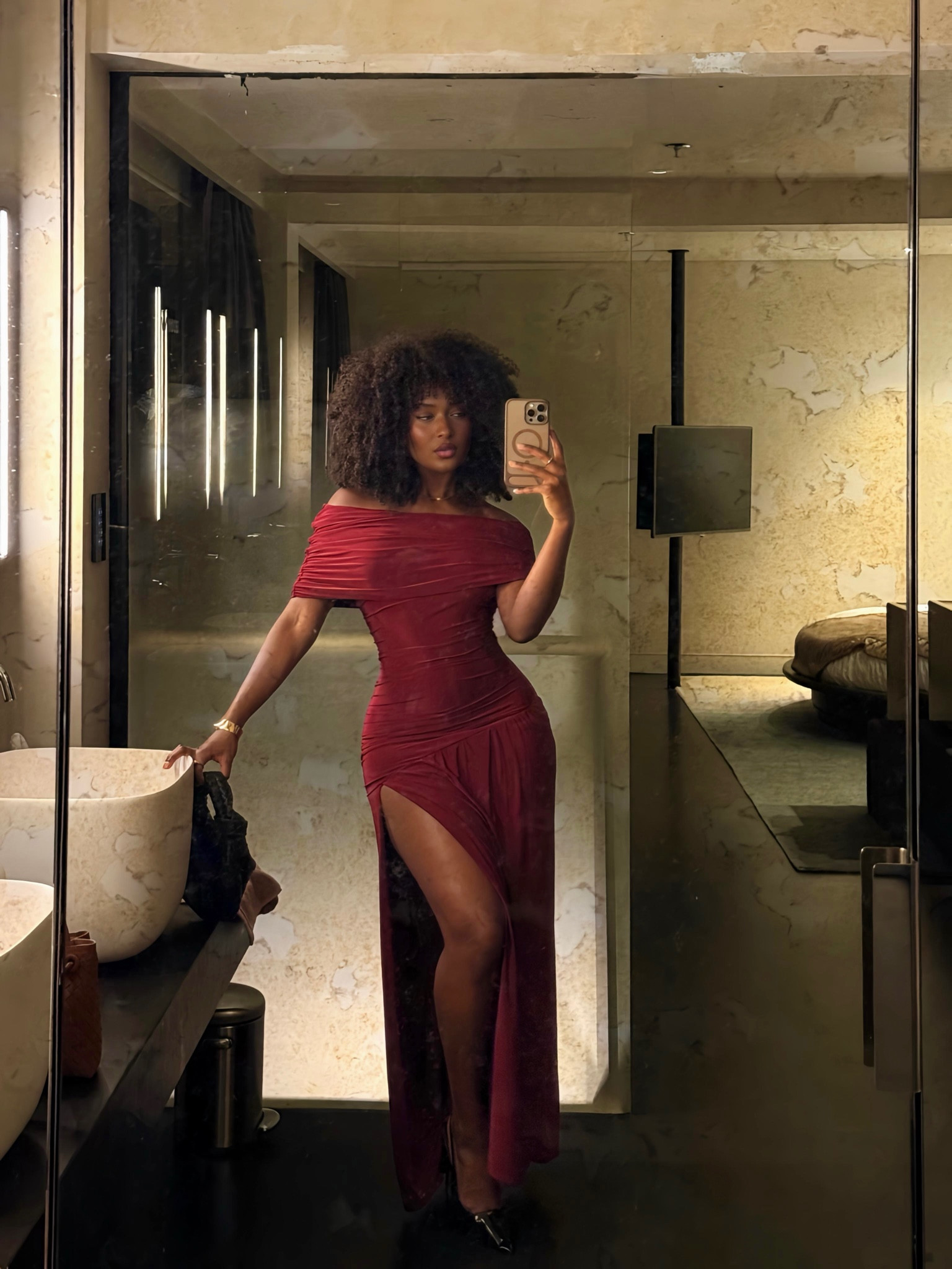 red christmas maxi dress slinkt off shoulder elegant wearing size UK 6 

#LTKwedding #LTKfindsunder50 #LTKSeasonal