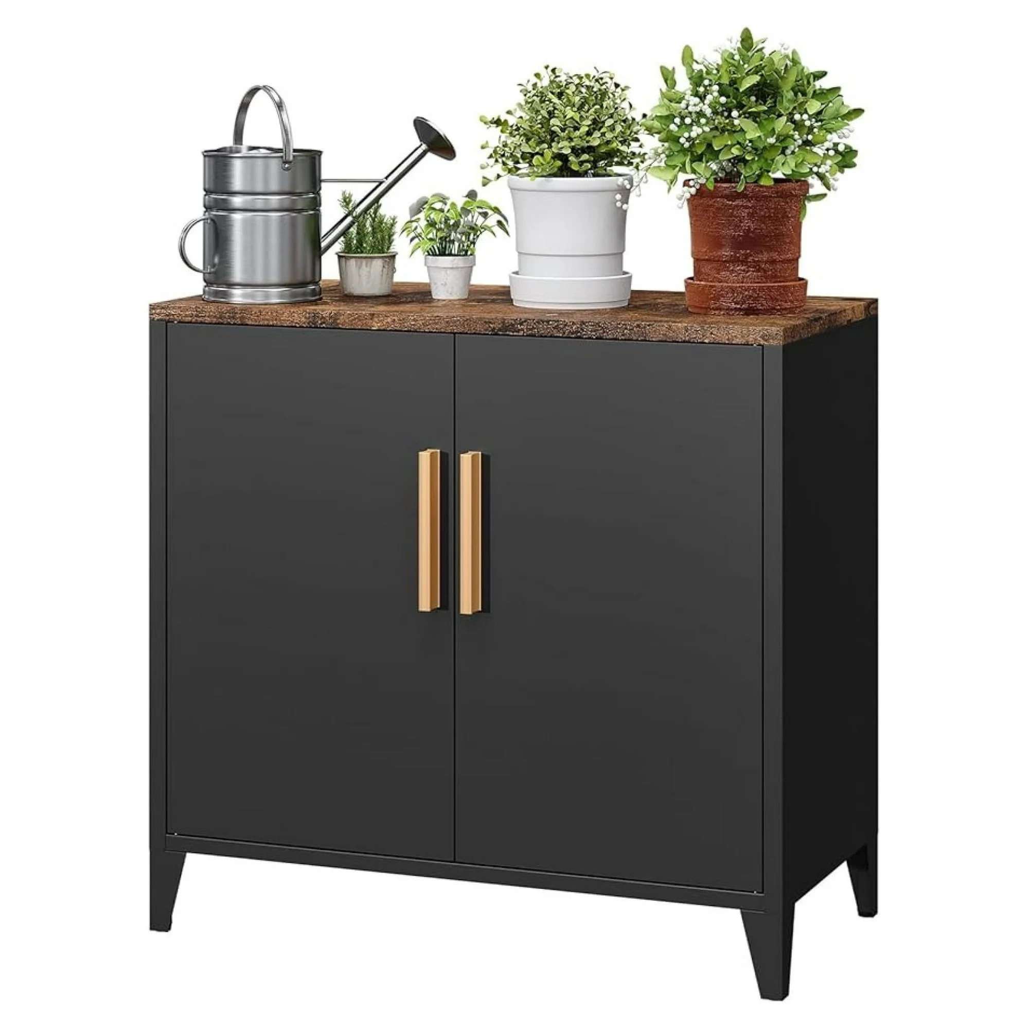 Outdoor Storage Cabinet, 30"H Metal Buffet Sideboard, Adjustable Shelf, Kitchen/Garden Organizer,... | Walmart (US)