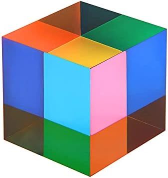 ECBANLI CMY Color Cube, 1.6 inch Acrylic Glass Cube Prism, Multi-Color Physics Toy and Desktop De... | Amazon (US)