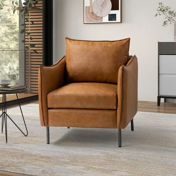 Eamor Leather Armchair with Unique Arms | Wayfair North America