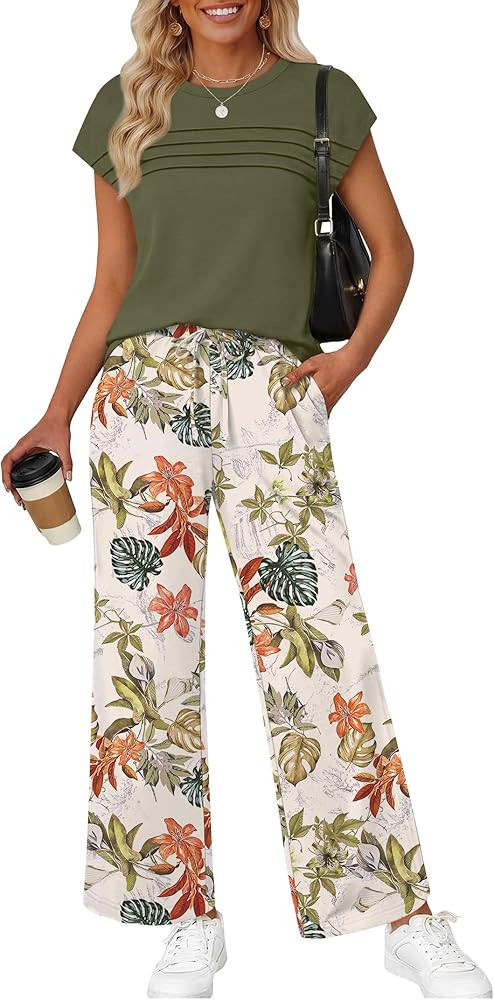 WIHOLL Two Piece Set for Women Summer Spring Outfits Matching Sets Women Clothing Airport Travel ... | Amazon (US)