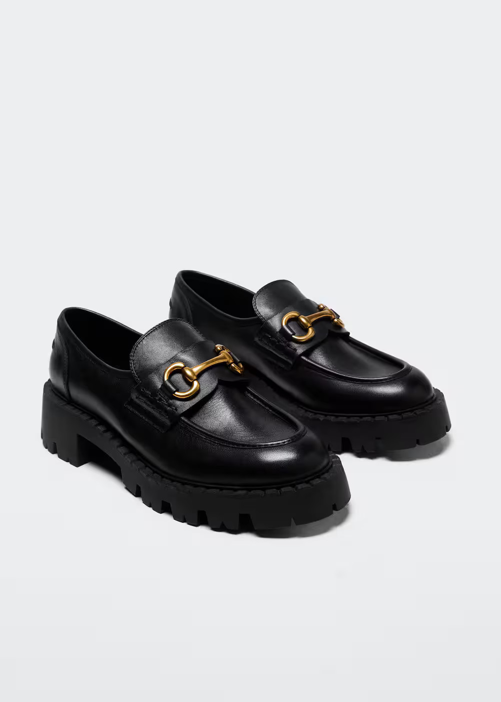 Link leather loafers -  Women | Mango USA | MANGO (US)