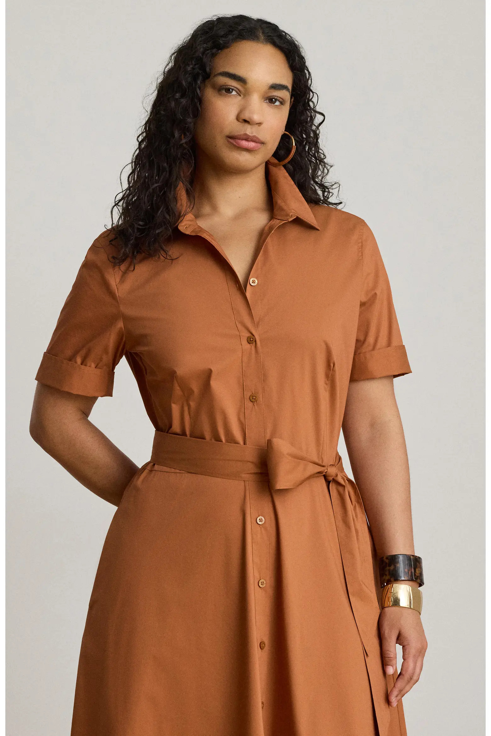 Cotton Blend Midi Shirtdress (Women) | Nordstrom | Nordstrom