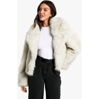 Womens Vintage Look Faux Fur Coat - White - 12 | boohoo (US & Canada)