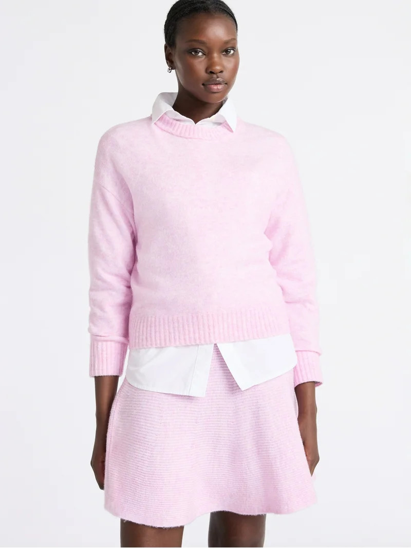 Free Assembly Women's Mock Neck Sweater with Long Sleeves, Sizes XS-4X | Walmart (US)