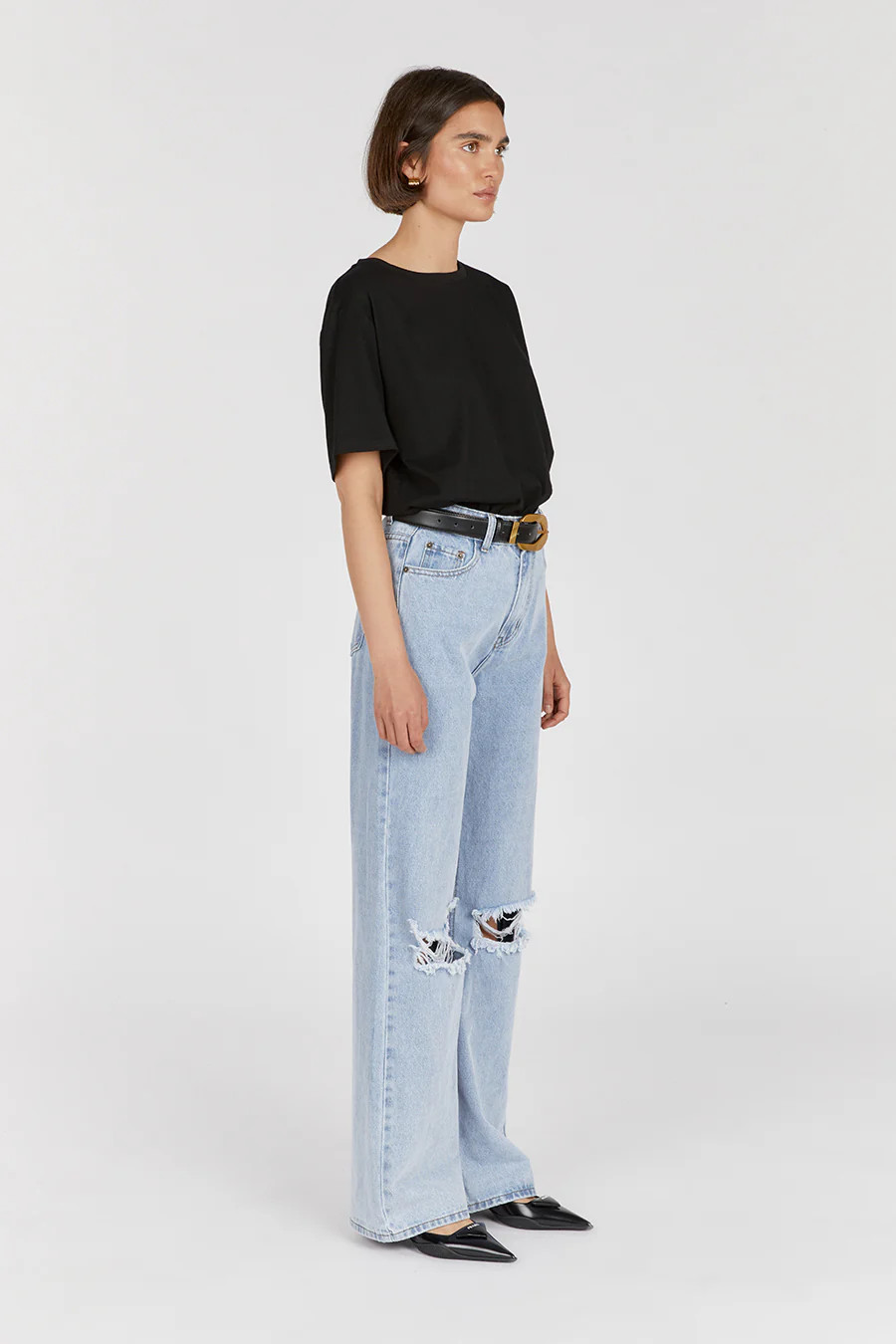 ARCHIE BLUE HIGH RISE RIPPED JEAN | DISSH