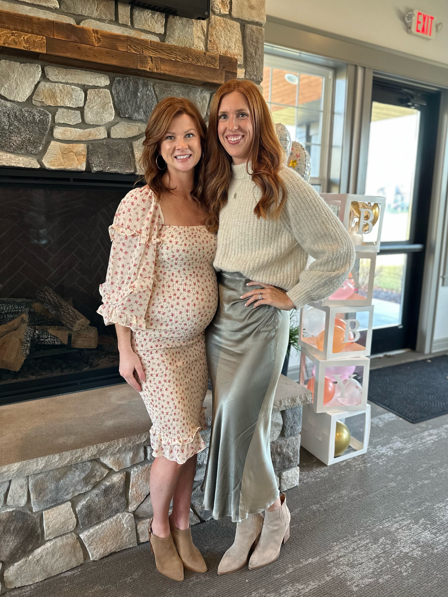 Fall or winter baby shower or bridal shower outfit idea - wore this dress to a wedding and dressed it down with a sweater! 

Exact color of the dress is sold out but linked similar! Marc Fisher Oshay booties on major sale!

#LTKworkwear #LTKstyletip #LTKHoliday