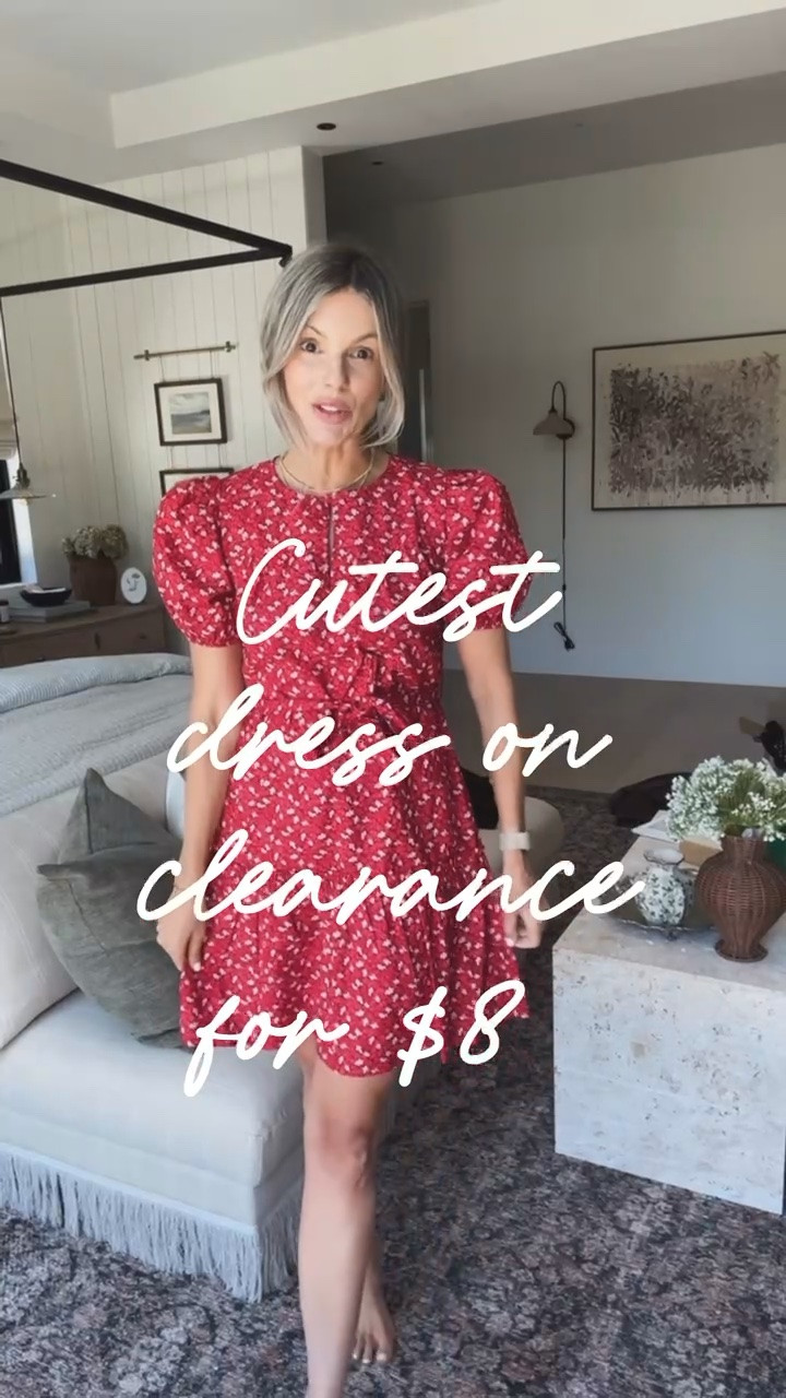 Cutest dress on clearance - you can get it anywhere from eight dollars to $12 depending on the size. I’m guessing it has to do with how many they have in stock.￼! The puff sleeve is so cute, get it now because it won’t last! I’m wearing an extra small, which is one size down from my normal size of a size small ￼

#LTKootd #LTKSeasonal #LTKSaleAlert