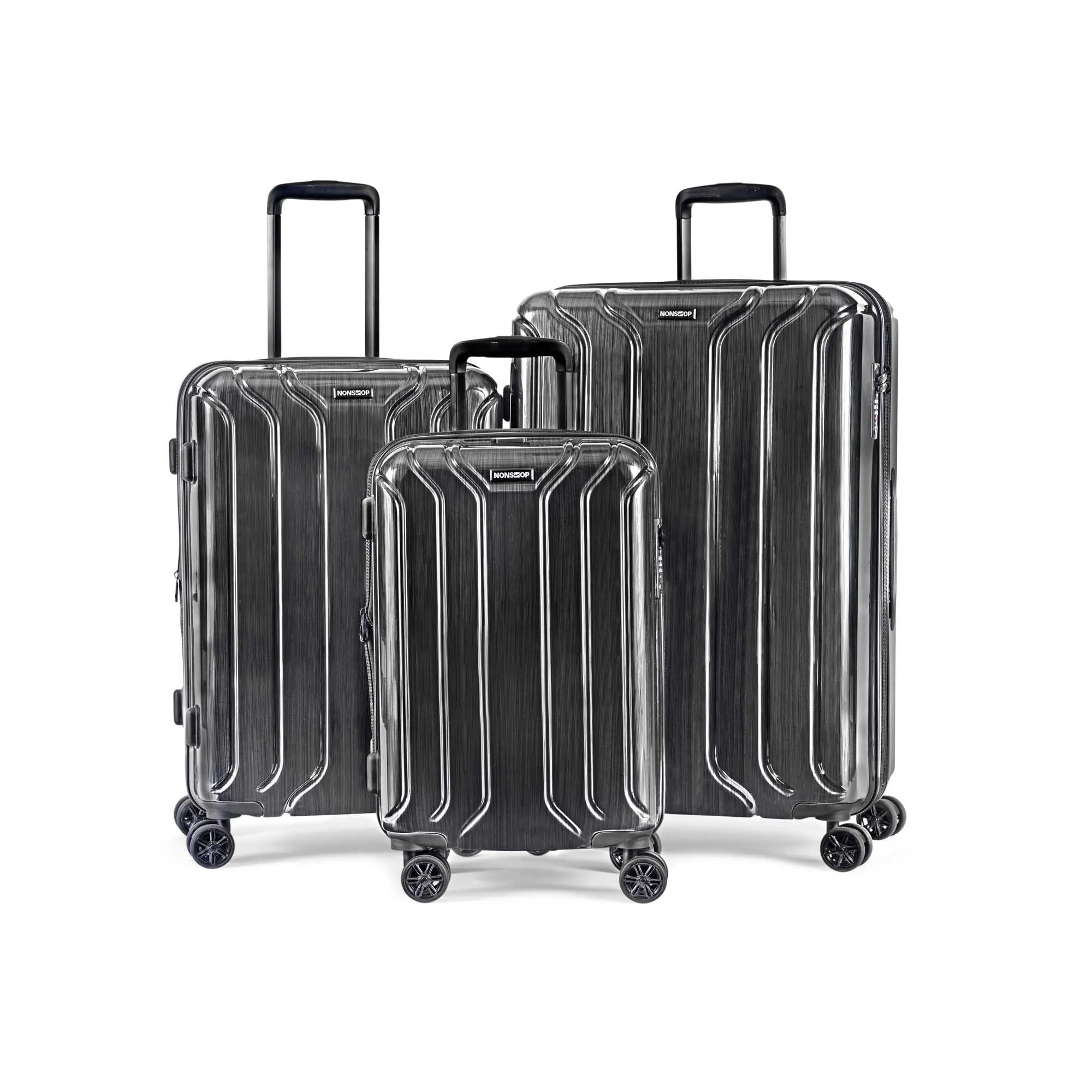 NONSTOP New York Elite 3-Piece Expandable Spinner Luggage Set and 3-Piece Packing Cube Set in Charcoal at Nordstrom | Nordstrom