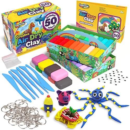 Creative Kids Air Dry Clay Modeling Crafts Kit - Super Light Nontoxic - 50 Vibrant Colors & 6 Clay T | Amazon (US)