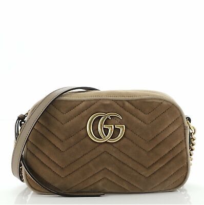 Gucci GG Marmont Shoulder Bag Matelasse Velvet Small | eBay US
