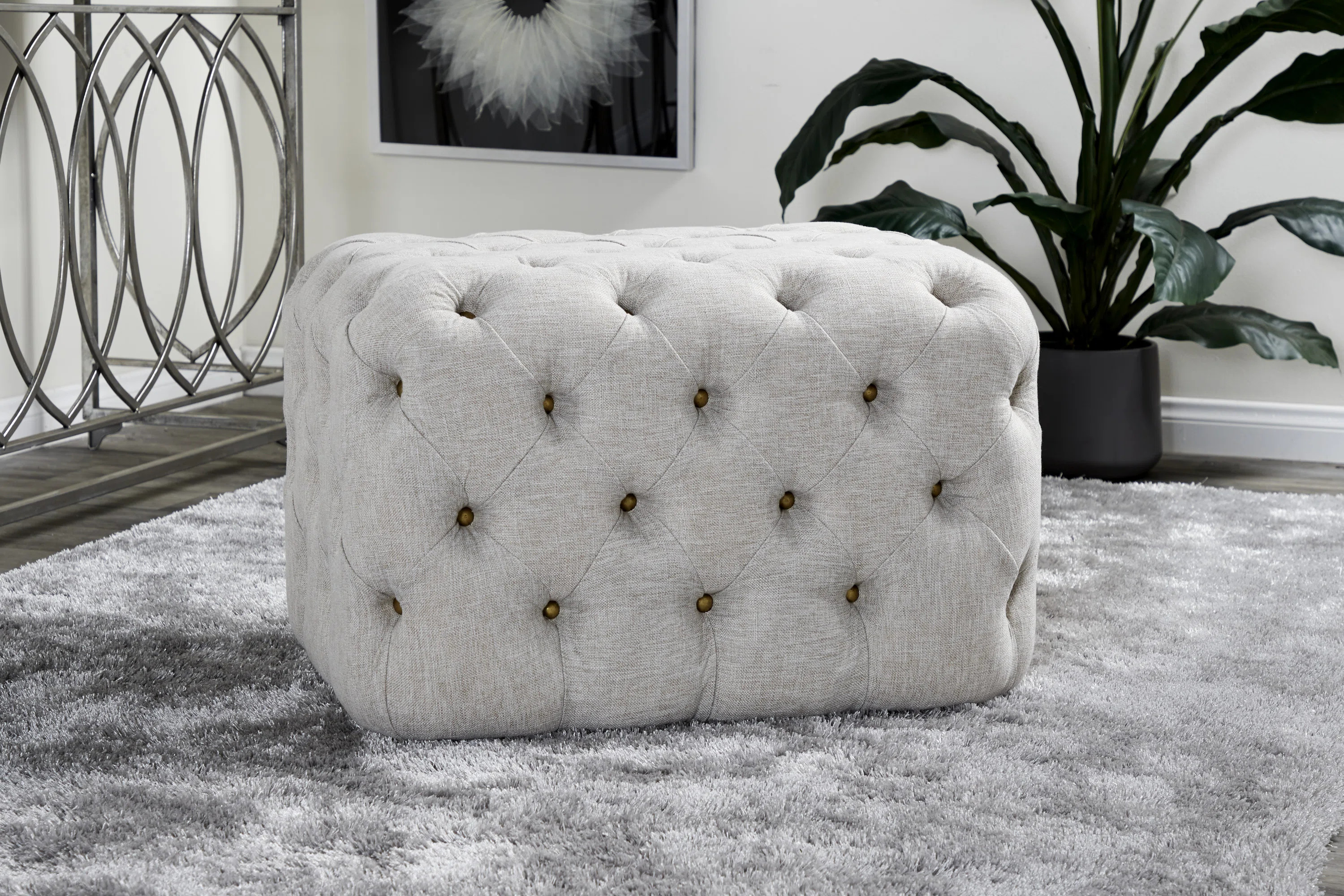 Lower Vobster Velvet Pouf | Wayfair North America