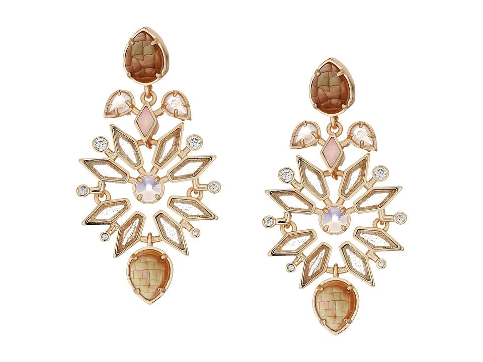 Kendra Scott - Aurilla Chandelier Earrings (Rose Gold/Rose Zellige/White CZ) Earring | Zappos