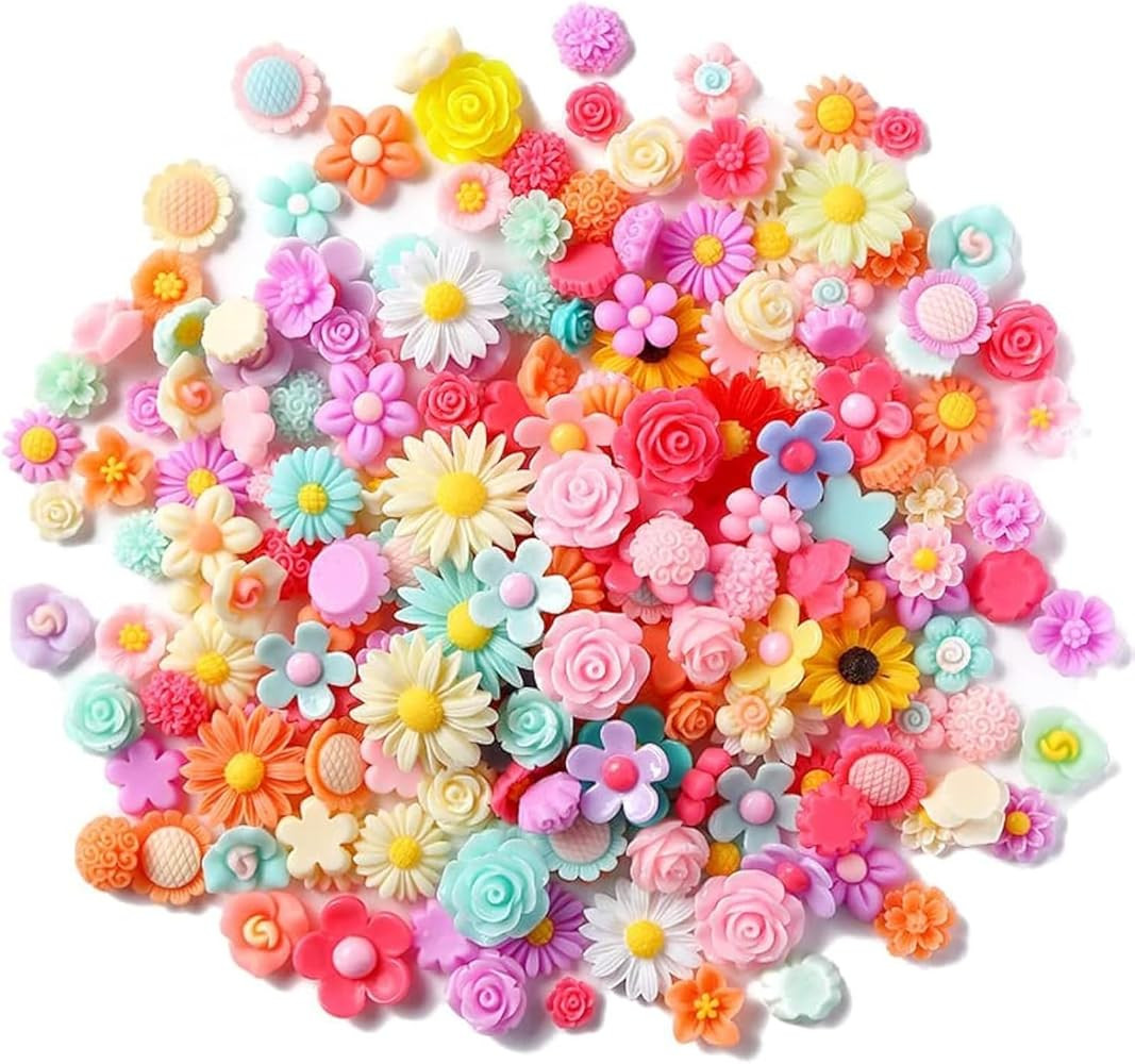 X Hot Popcorn Flatback Resin Flower Charms Random Slime Charms Flatback Cabochons Daisy Embellish... | Amazon (US)