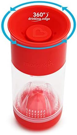 Munchkin Miracle 360 Fruit Infuser Sippy Cup, 14 Ounce, Red | Amazon (US)