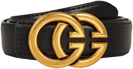 Women's Fashion Classic Metal Buckle Leather Belt with Jeans Dress | Amazon (US)