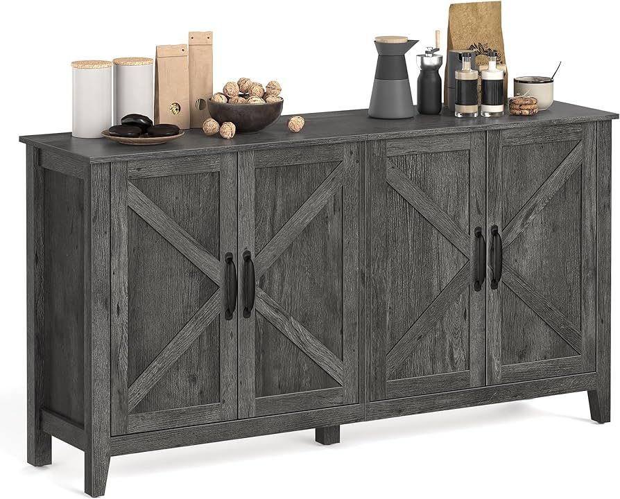 VASAGLE Buffet Storage Cabinet, 15.7" D x 59" W x 31.5" H Credenza Sideboard Table, Kitchen Cupbo... | Amazon (US)
